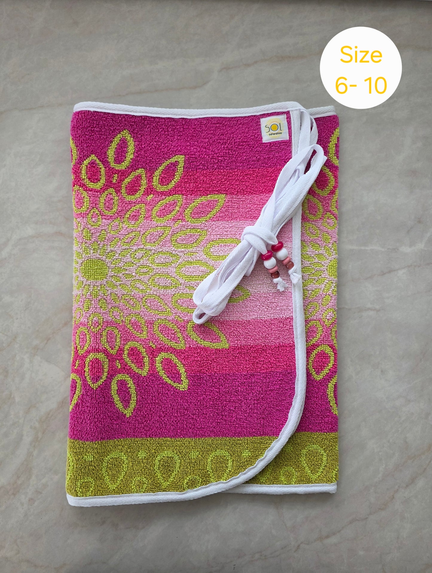 Vintage Sol towel wrap- Adult REVERSIBLE
